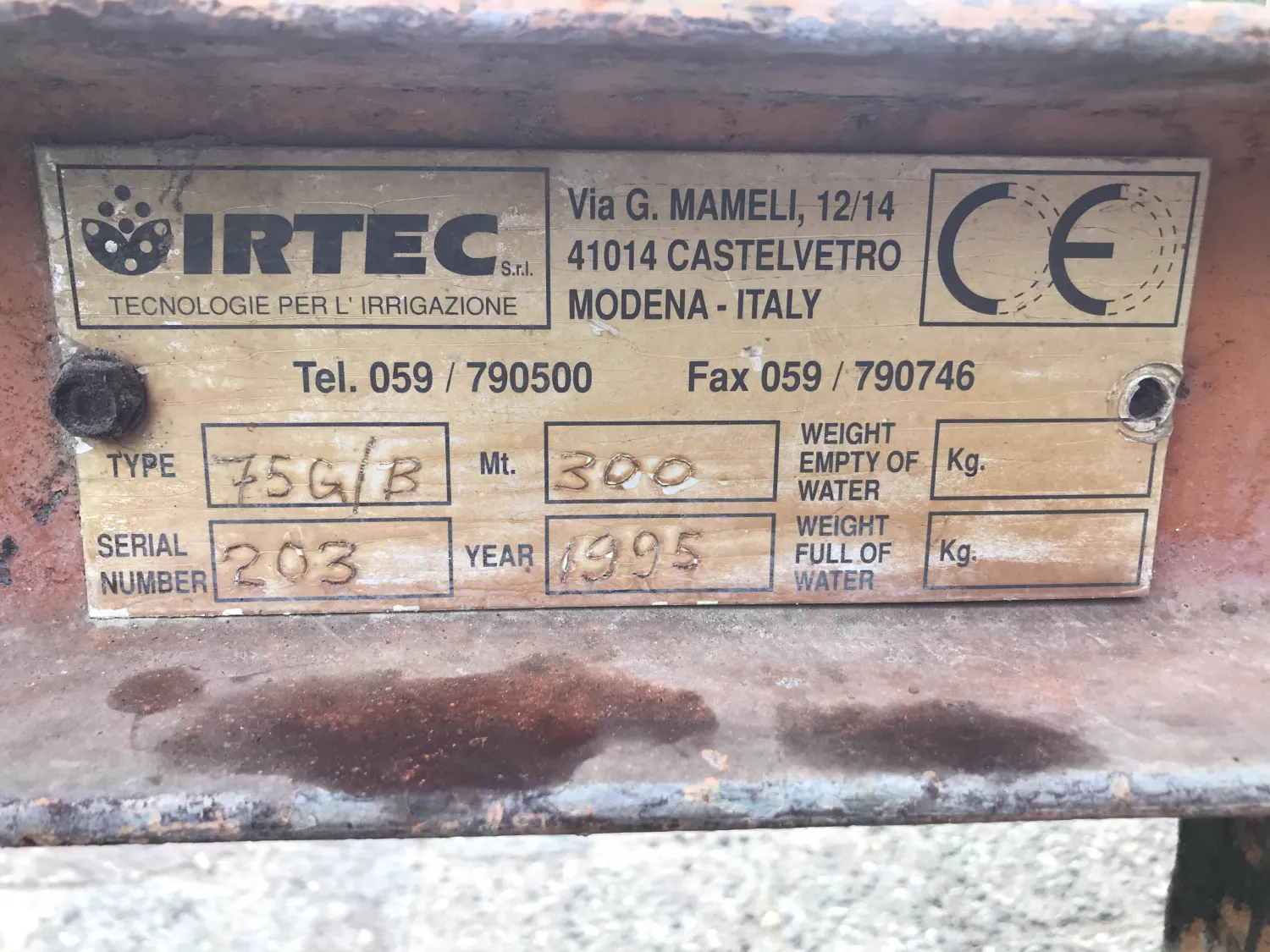 Irtec 75/300 Irrigatiekanon - Goede Staat