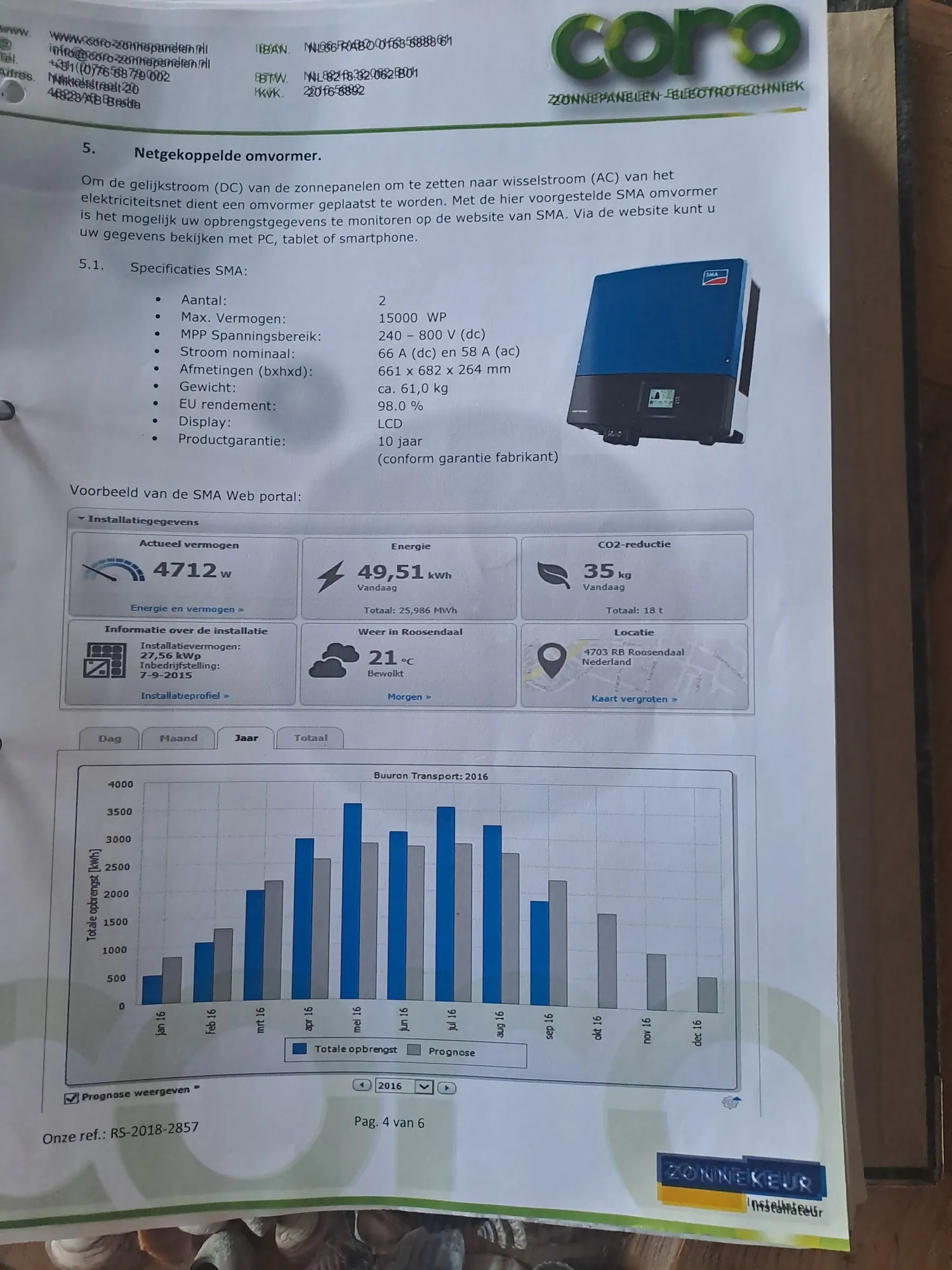 Zonnepanelen 60 stuks, 275W - 6 Jaar Oud met Omvormer