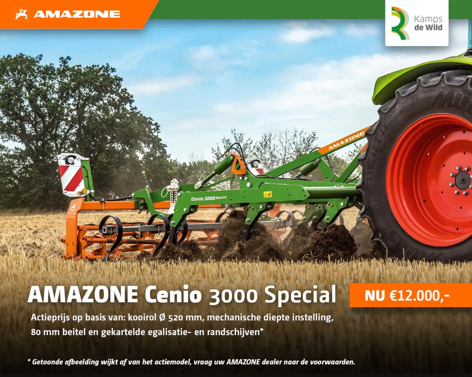 Amazone Cenio Cultivator | 10 Tanden, Schijven & Kooirol