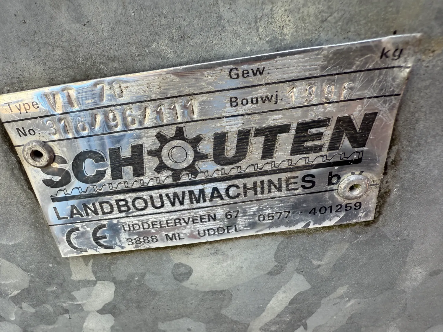 Schouten 7m3 Mesttank | 6m Bemester | Bouwjaar 1998