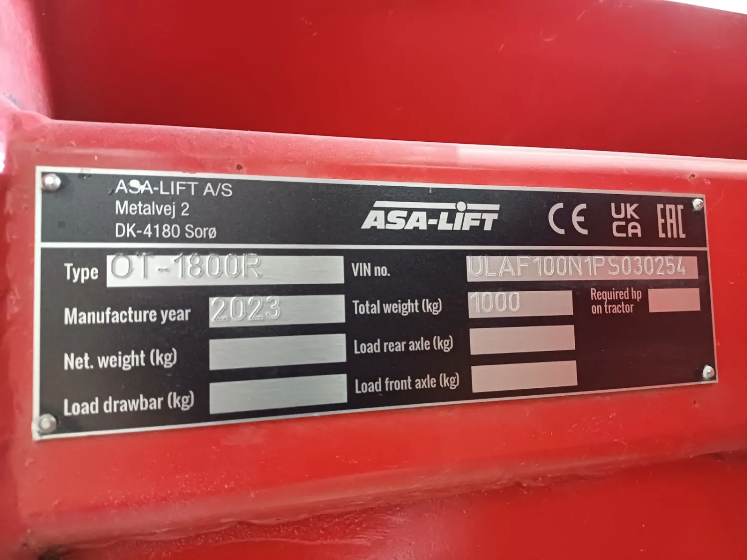 Grimme ASA-lift OT 1800 Uienloofklapper - Nieuw!