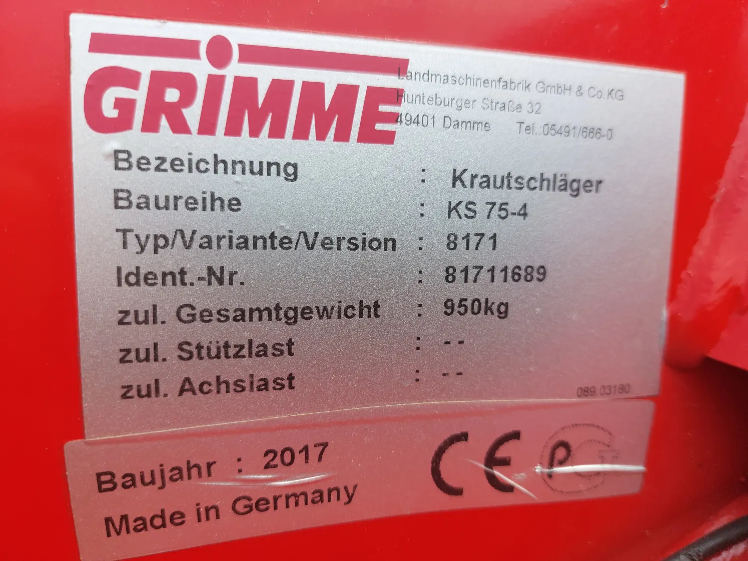 Grimme KS75-4 Loofklapper - Bouwjaar 2017, Nette Machine