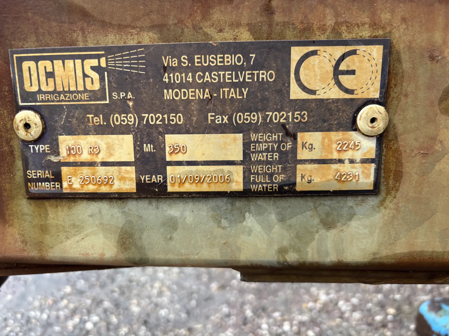 Ocmis R3 Beregeningshaspel - 2006 - 100mm x 350m