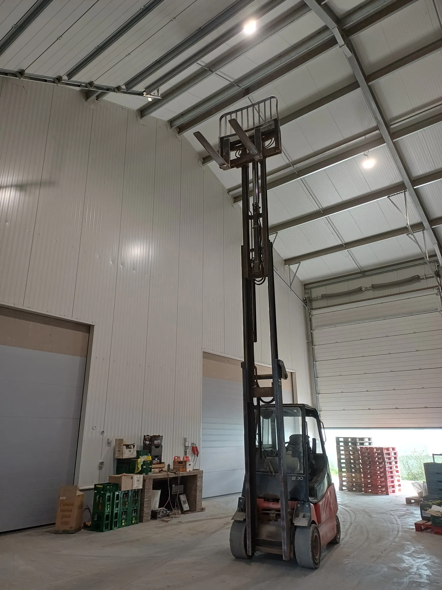 Linde E30 Forklift, 2004, 6.40m Mast, Side Shift