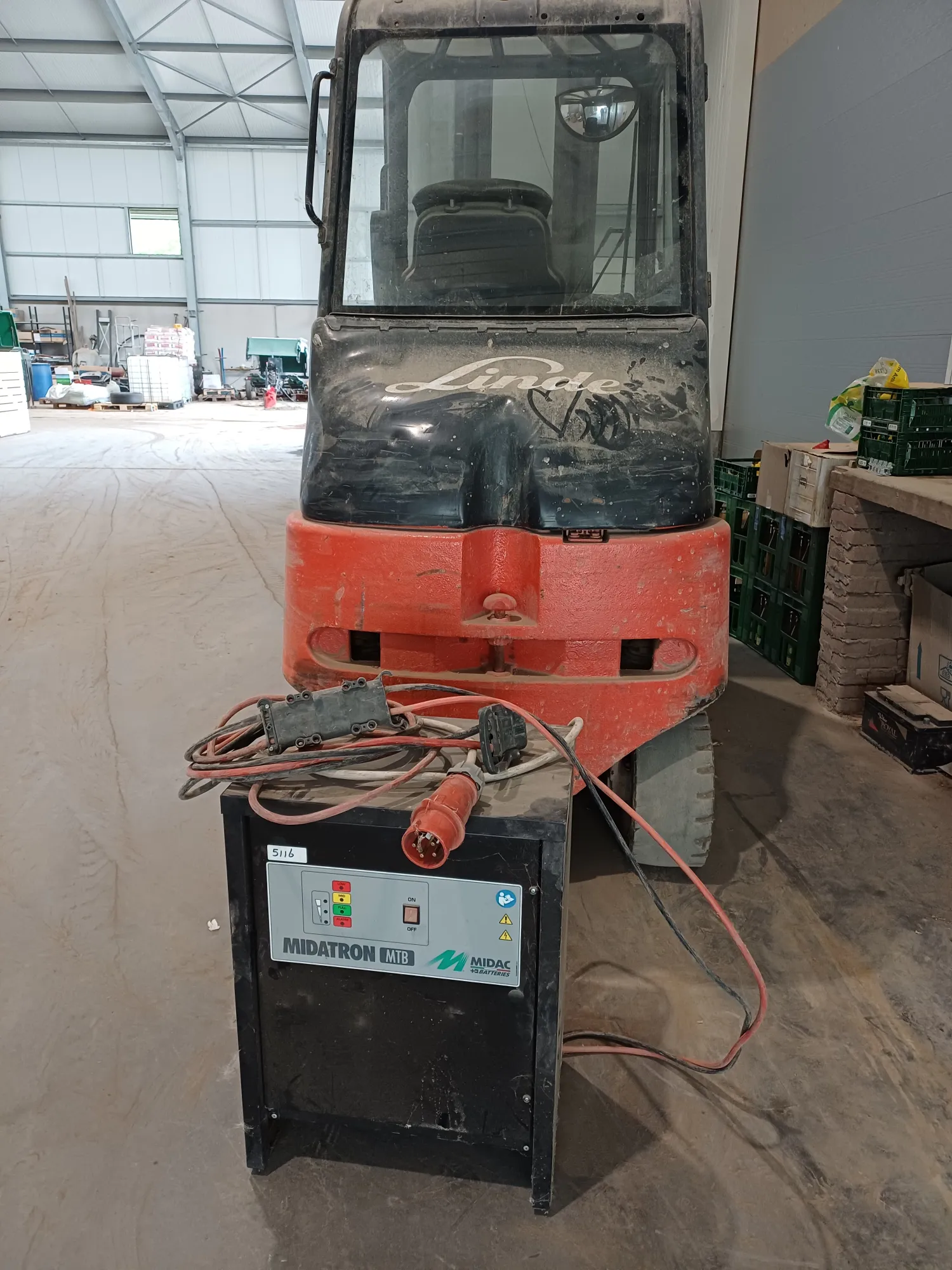 Linde E30 Forklift, 2004, 6.40m Mast, Side Shift