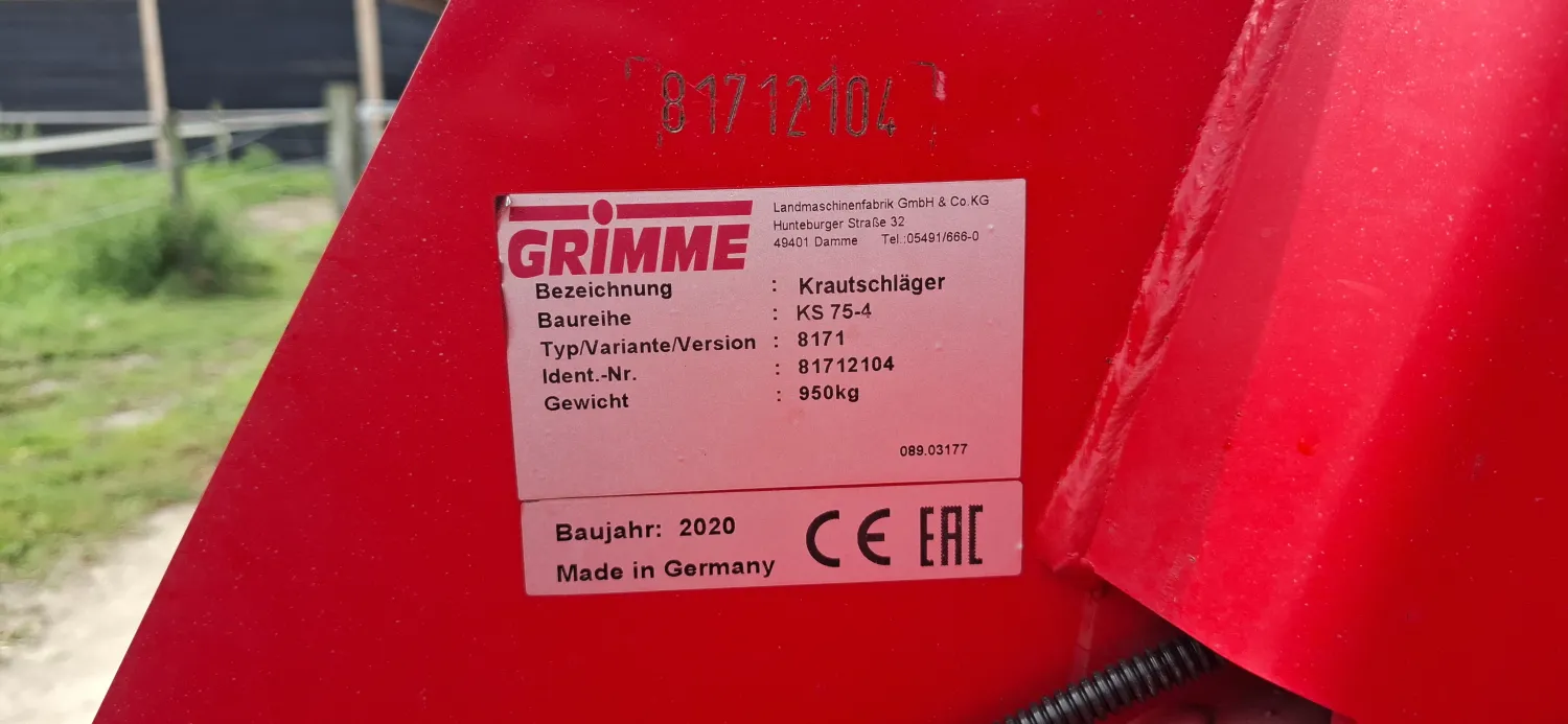 Grimme KS 75-4 Loofklapper - Bouwjaar 2020