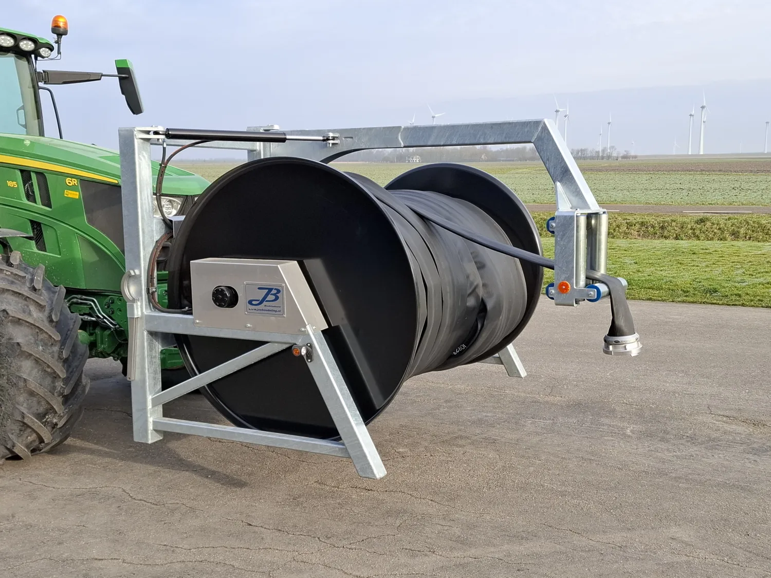 Slanghaspel M2: 900m 5" slang, gegalvaniseerd frame