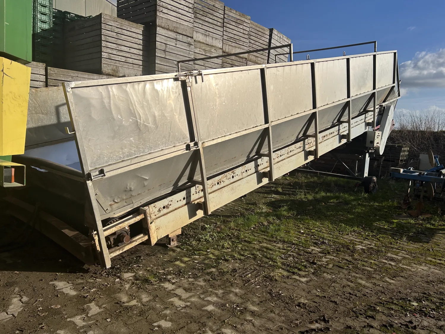8m stortbak - Nieuwe band & RVS zijschotten