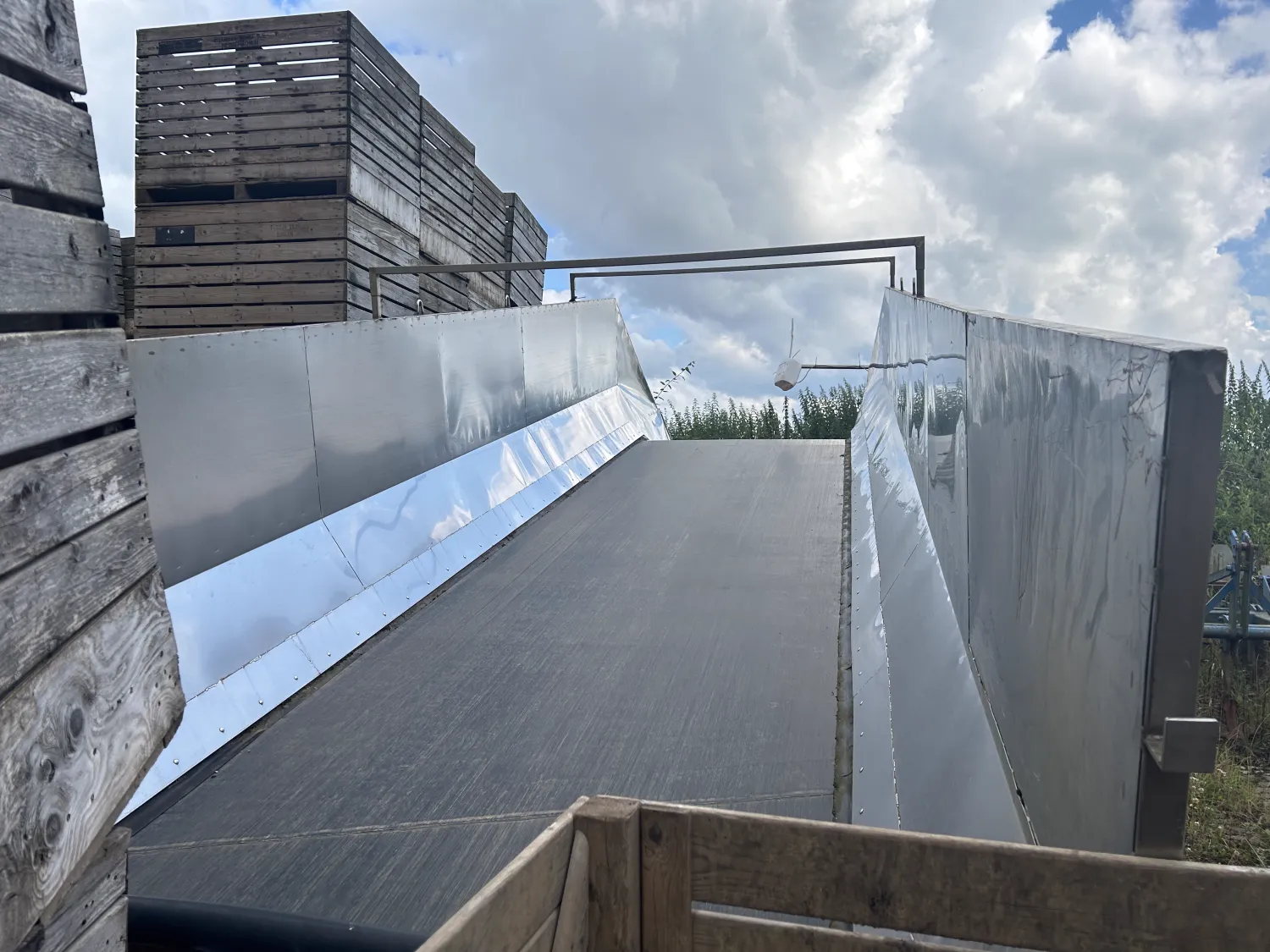 8m stortbak - Nieuwe band & RVS zijschotten