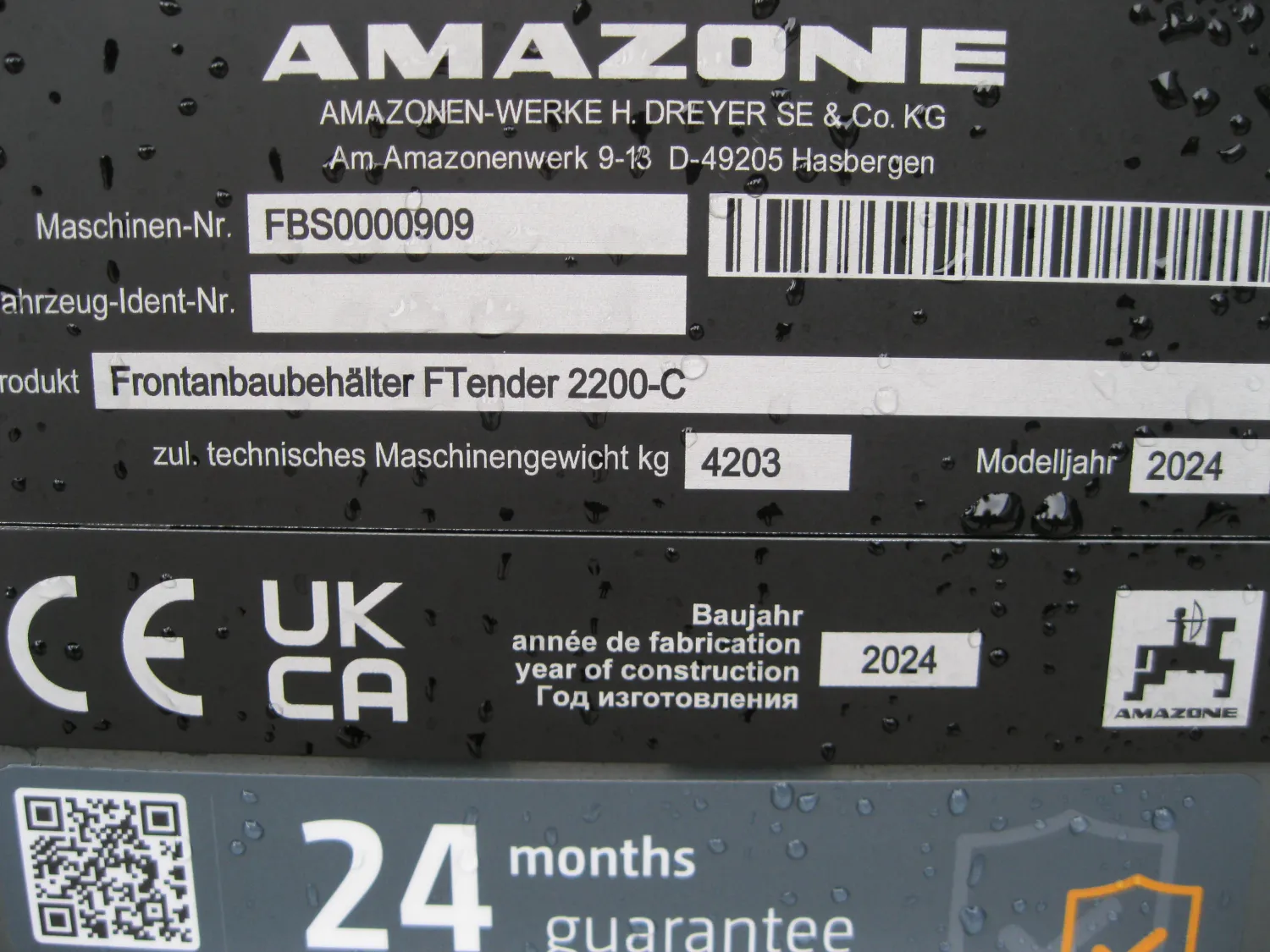 Amazone FTender 2200-C Zaaimachine - Demo, 2024, Isobus