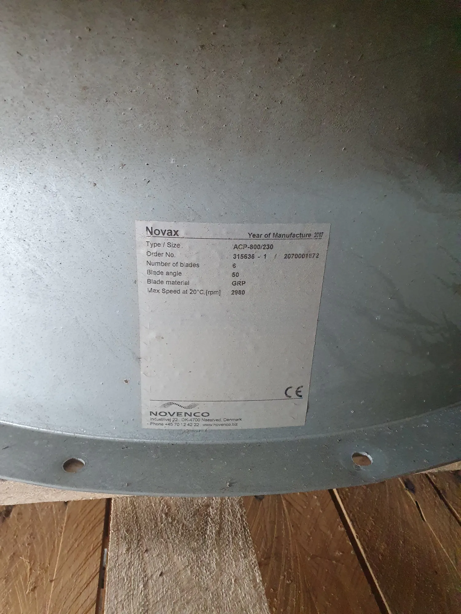 Novenco ACP-800/230 Ventilatoren - Werkend Gedemonteerd