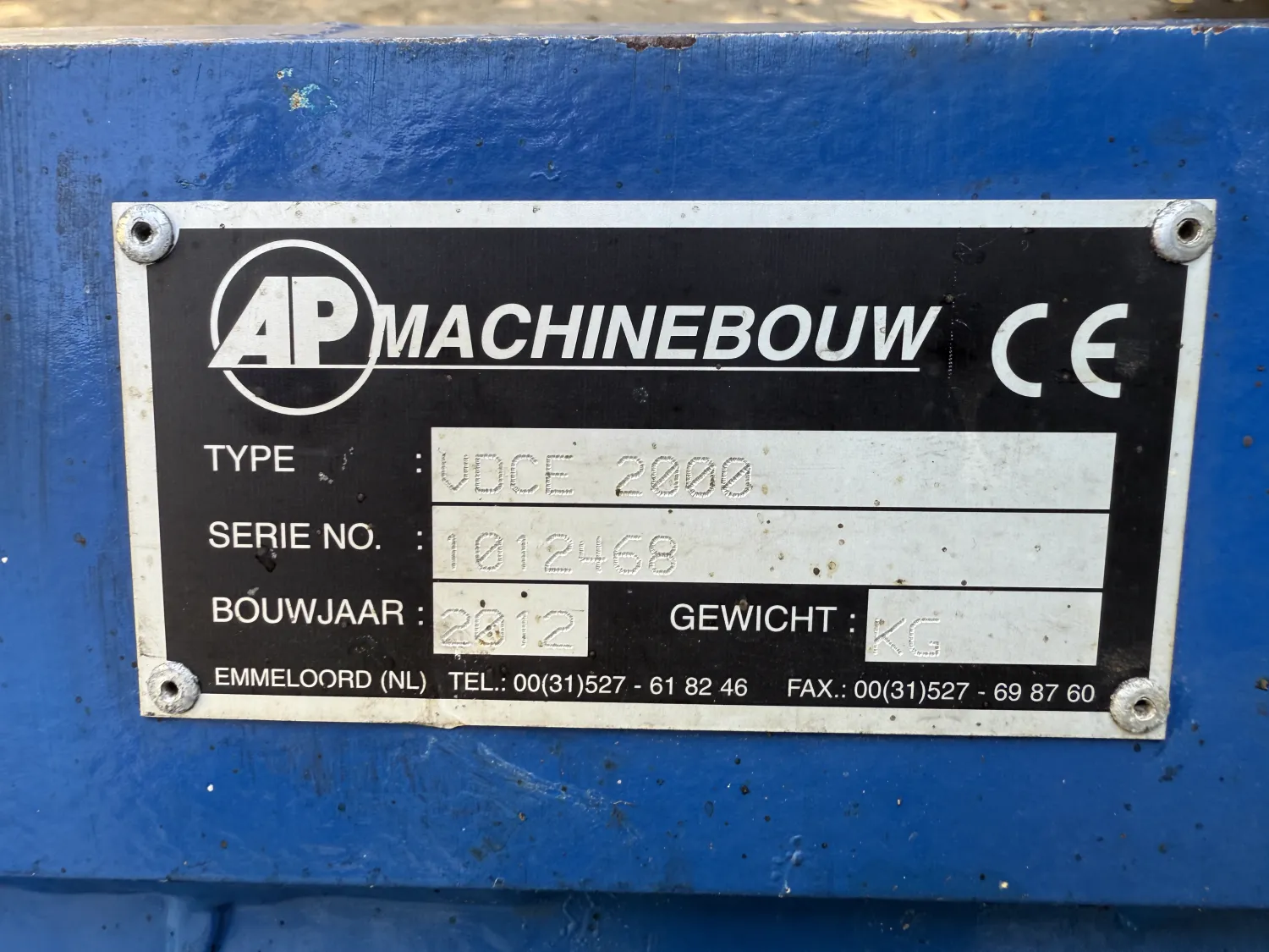 AP VDCE 2000 Feed Dosing Hopper - 2012 Model