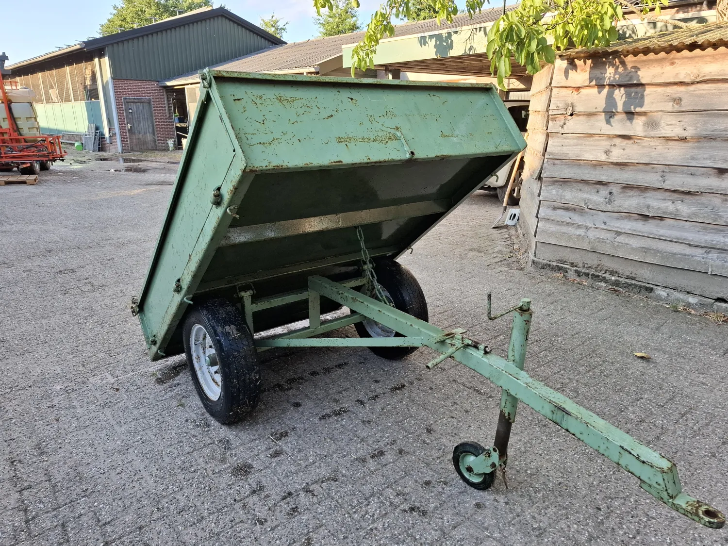 Aanhangwagen voor minitrekker - Handmatige kipfunctie