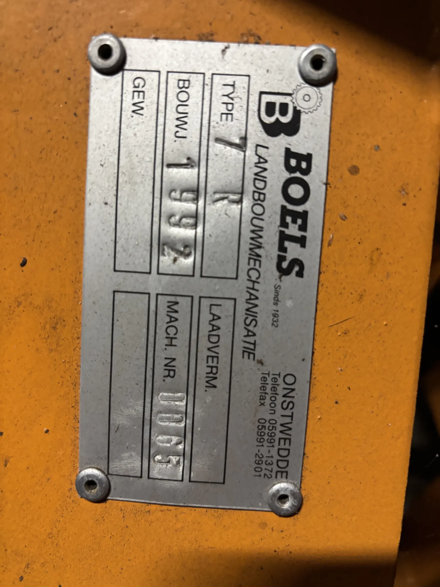 Boels 7R Aanaardbalk - 8 Rij - Bouwjaar 1992
