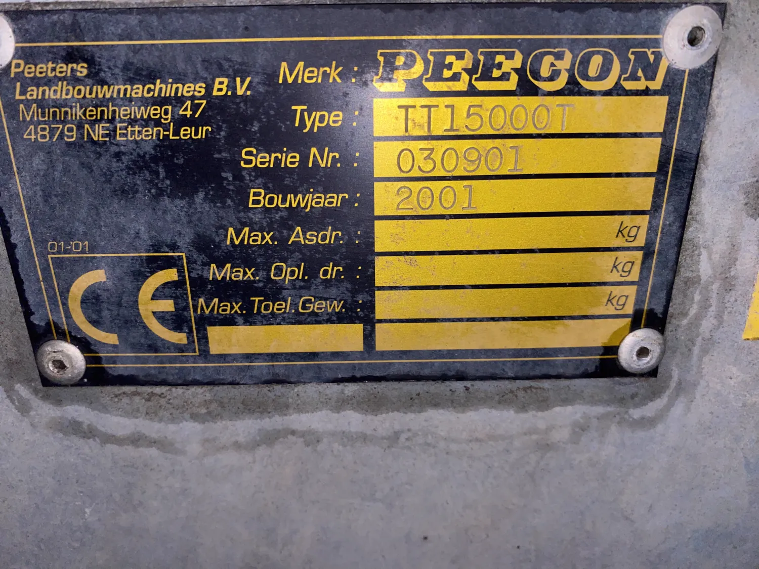 Peecon TT 15000 Tankwagen - Weinig gebruikt