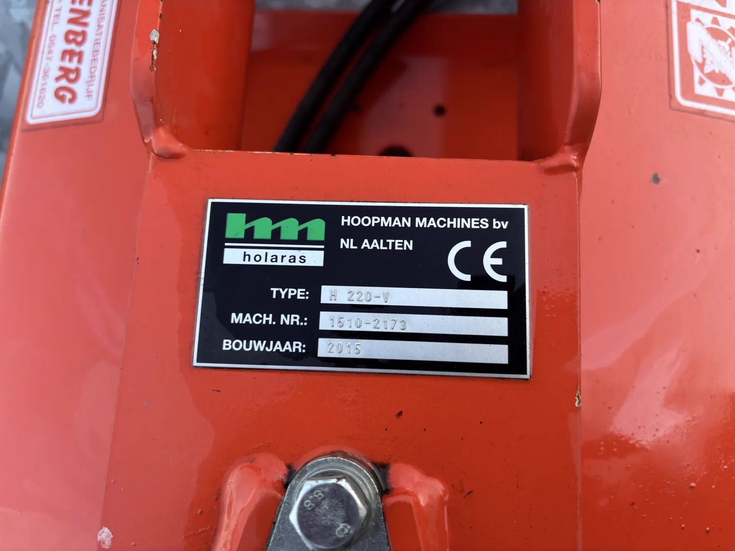 Holaras veegmachine, 220cm, bouwjaar 2015