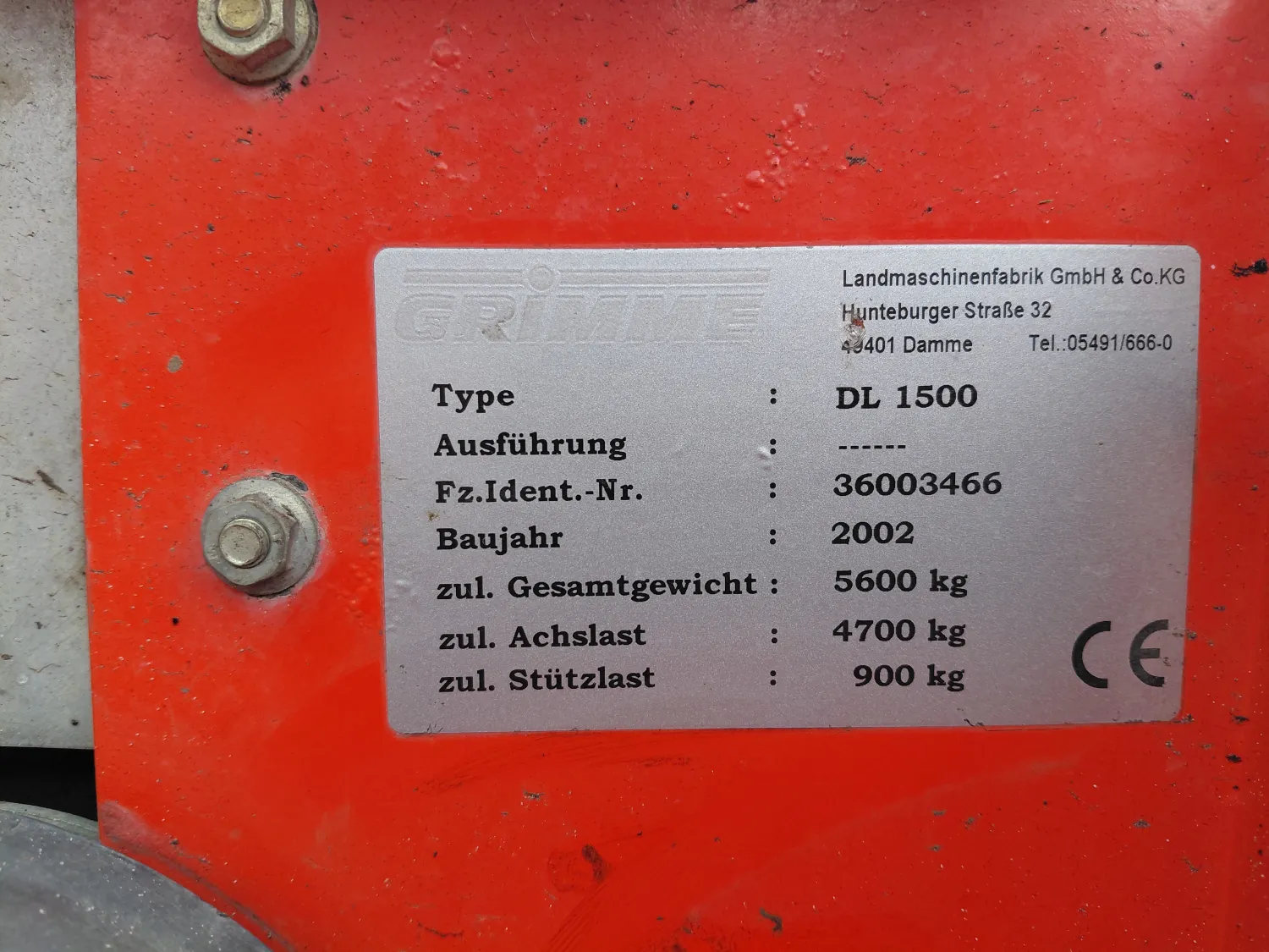 Kombajn do ziemniaków Grimme DL1500 - 2002, 2x75cm