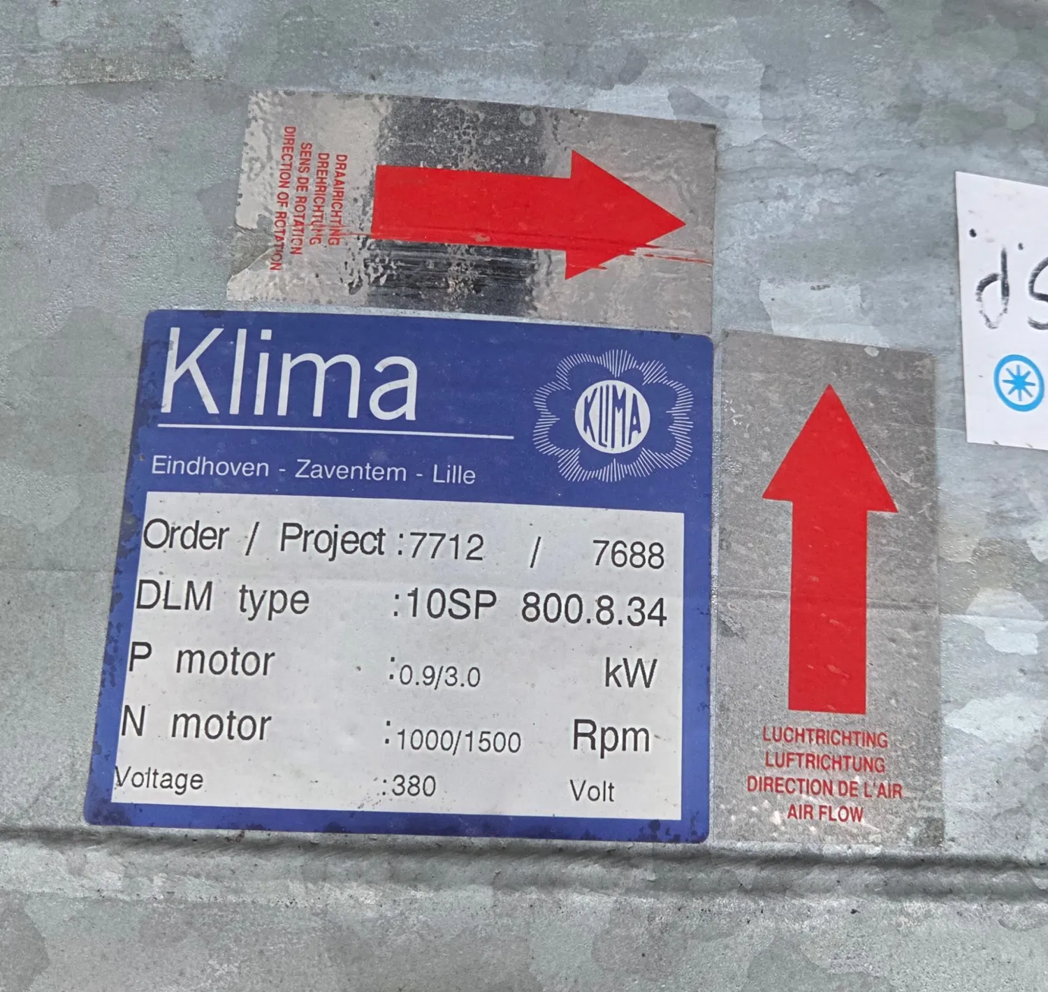 Ventilatoare axiale Klima DLM-10SP - 80cm, 2 viteze