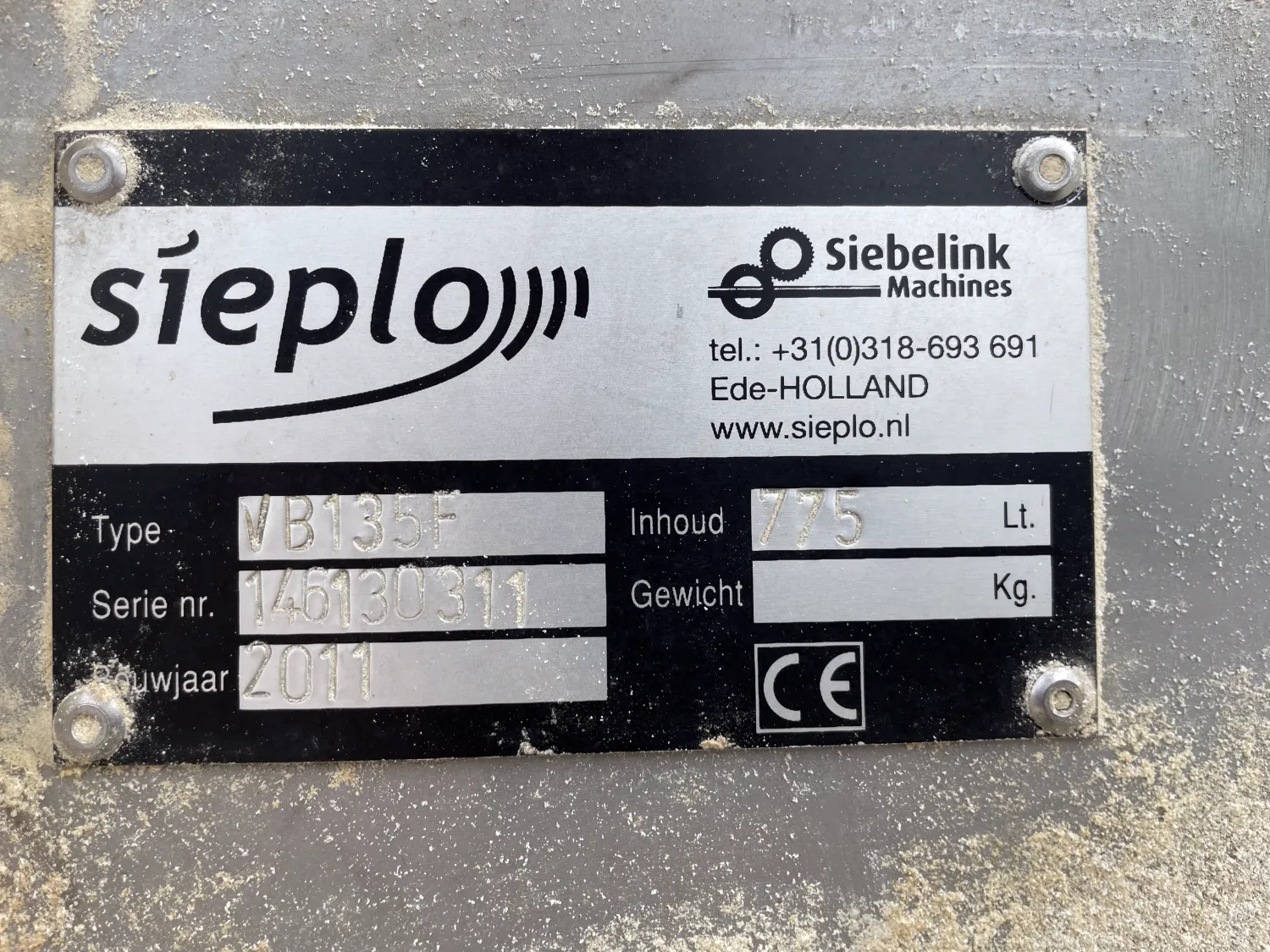 Κάδος φρεζαρίσματος Sieplo VB135F - 135 εκ., μοντέλο 2011