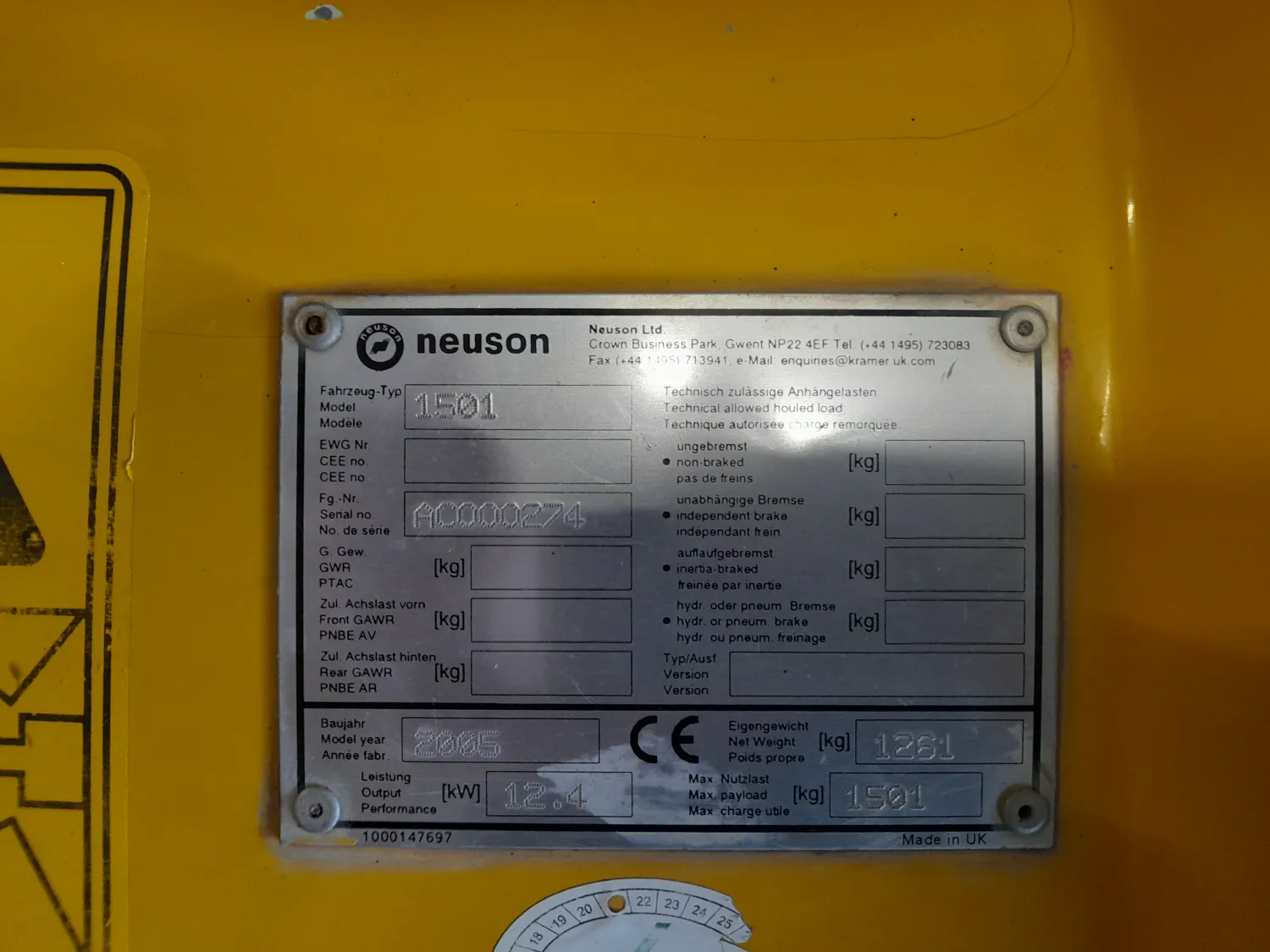 Neuson 1501 Knik Dumper 4x4 - Yanmar Diesel - 2005