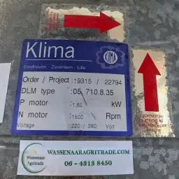 Ventiladores axiales Klima DLM-05 - 71cm, 1.5KW, 17.640m3/h