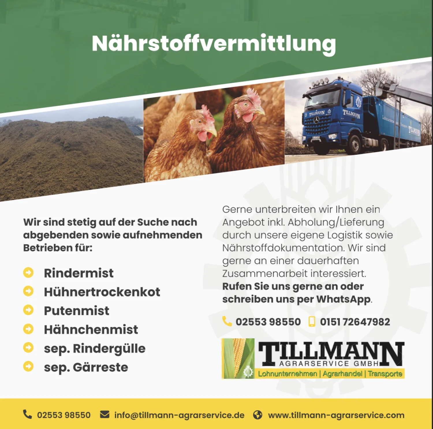 Rundvee- & Varkensdrijfmest/Mest kopen | Levering in heel Duitsland