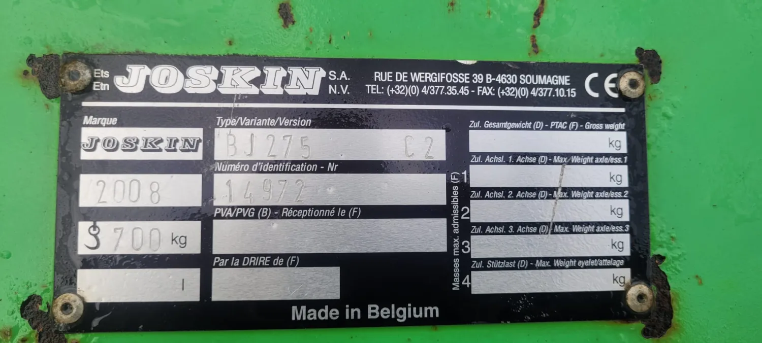 Joskin Bloter te Koop - Zware uitvoering