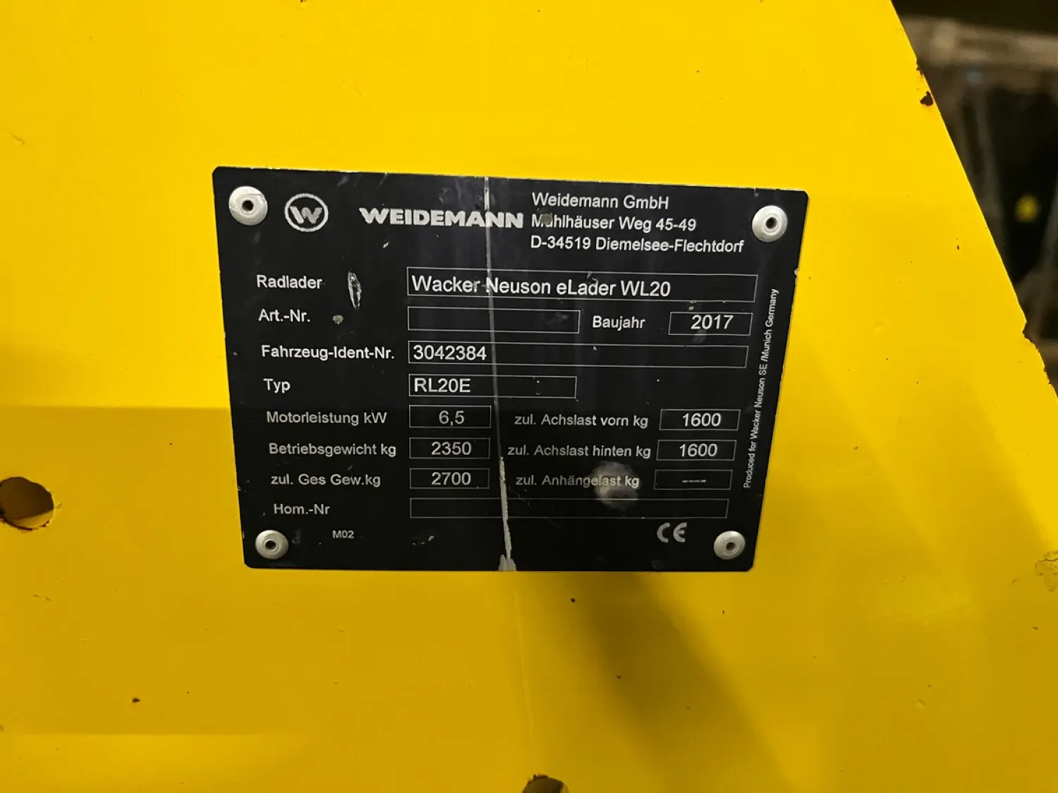 Elektrische minishovel Wacker Neuson WL20E - 2017