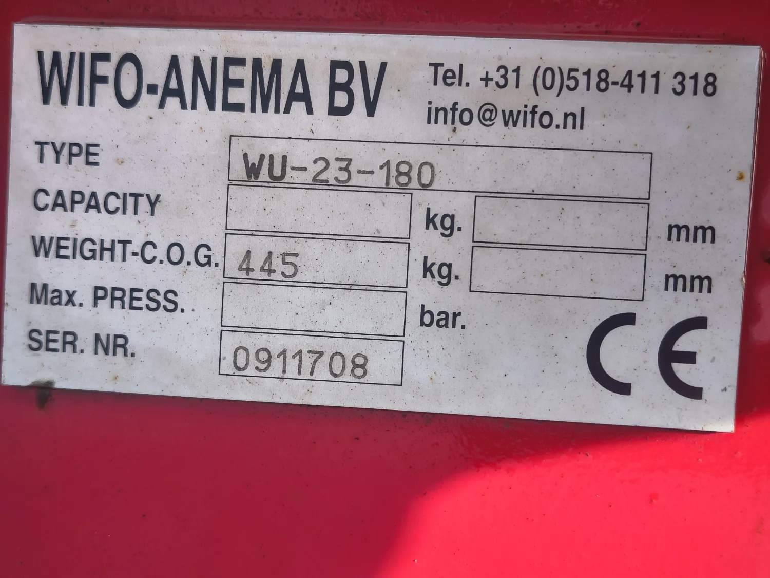 Wifo Woelpoot WU-23-180 Woeler | Cultivator met Rol