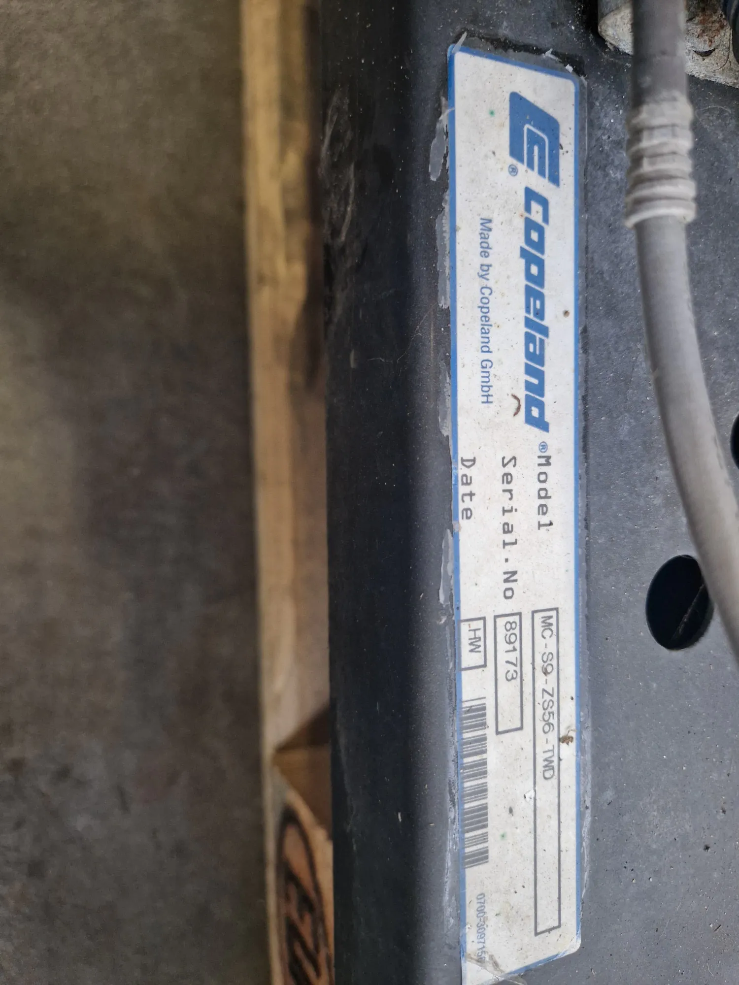 Copeland MC S9 ZS56 TWD Koelgroep voor Melkkoeltank