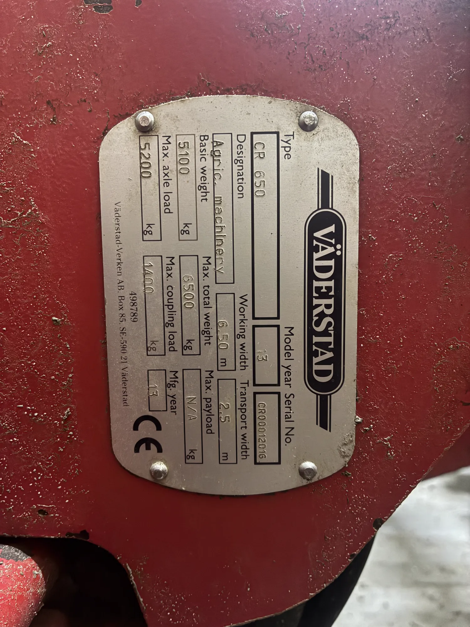 Vaderstad Carrier CR 650 - 6,5m - Impecable & CrossCutter