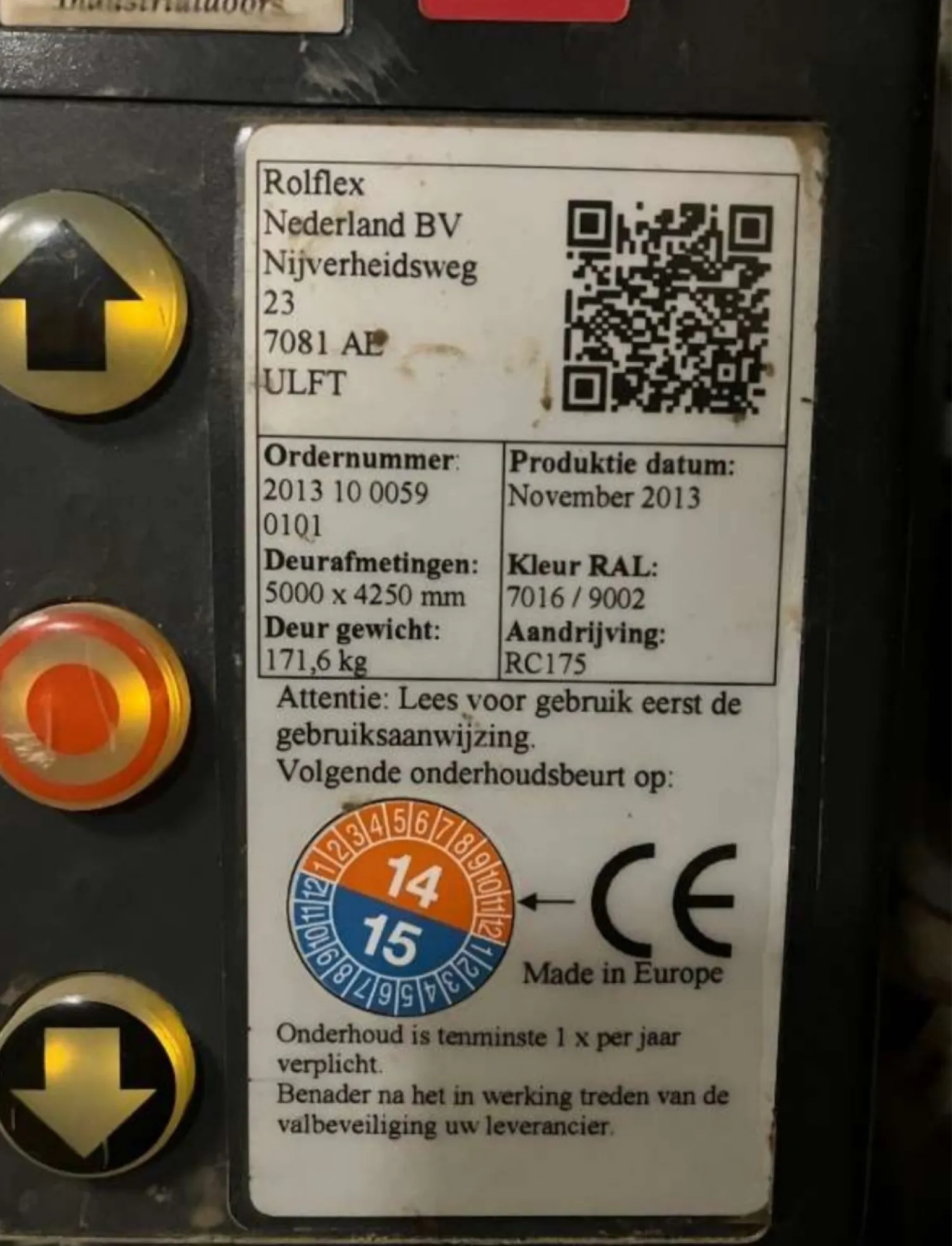 Elektrische Roldeur 5m x 4.25m te Koop | 380V Krachtstroom