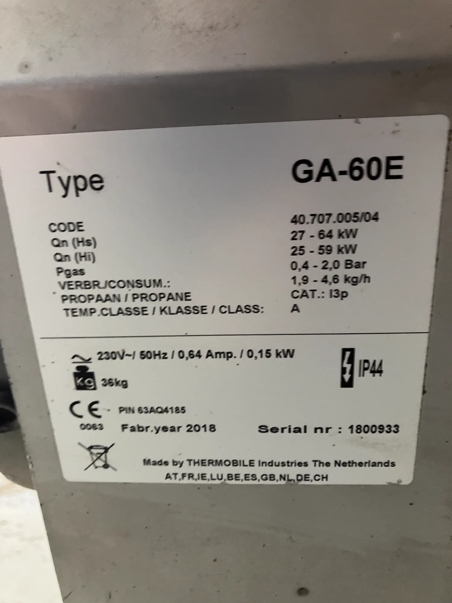 Thermobile propaankachels - GA85 & GA60E