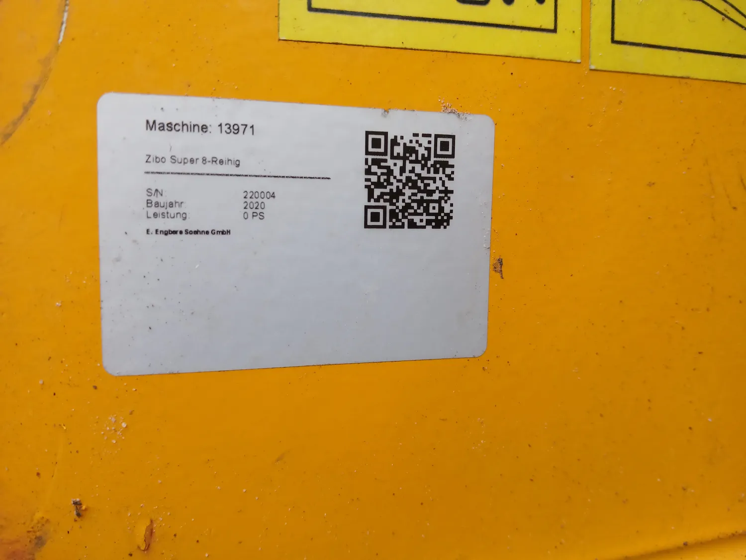 ZIBO Rugvormer Typ Super, 8 rijen, bouwjaar 2020