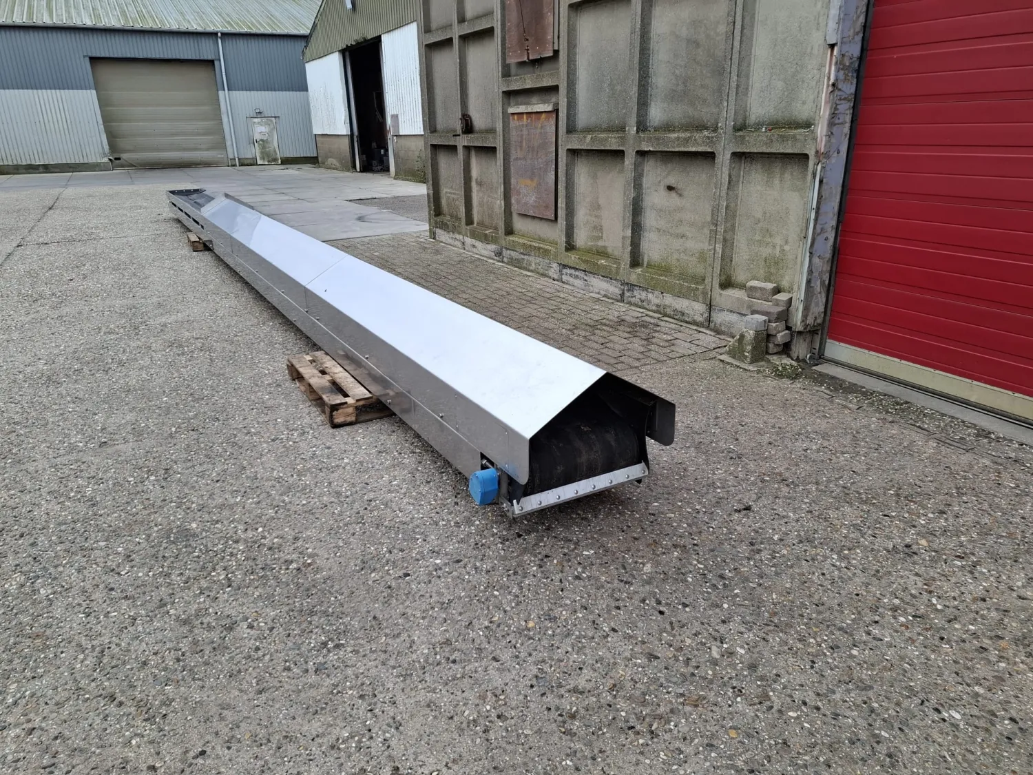 RVS Transportband - 13 meter x 50 cm - Lichte trogvorm