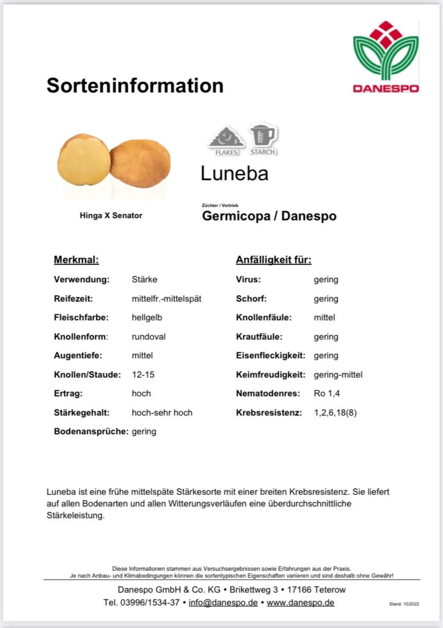LUNEBA & NAFIDA: Hochertragreiche, resistente Sorten
