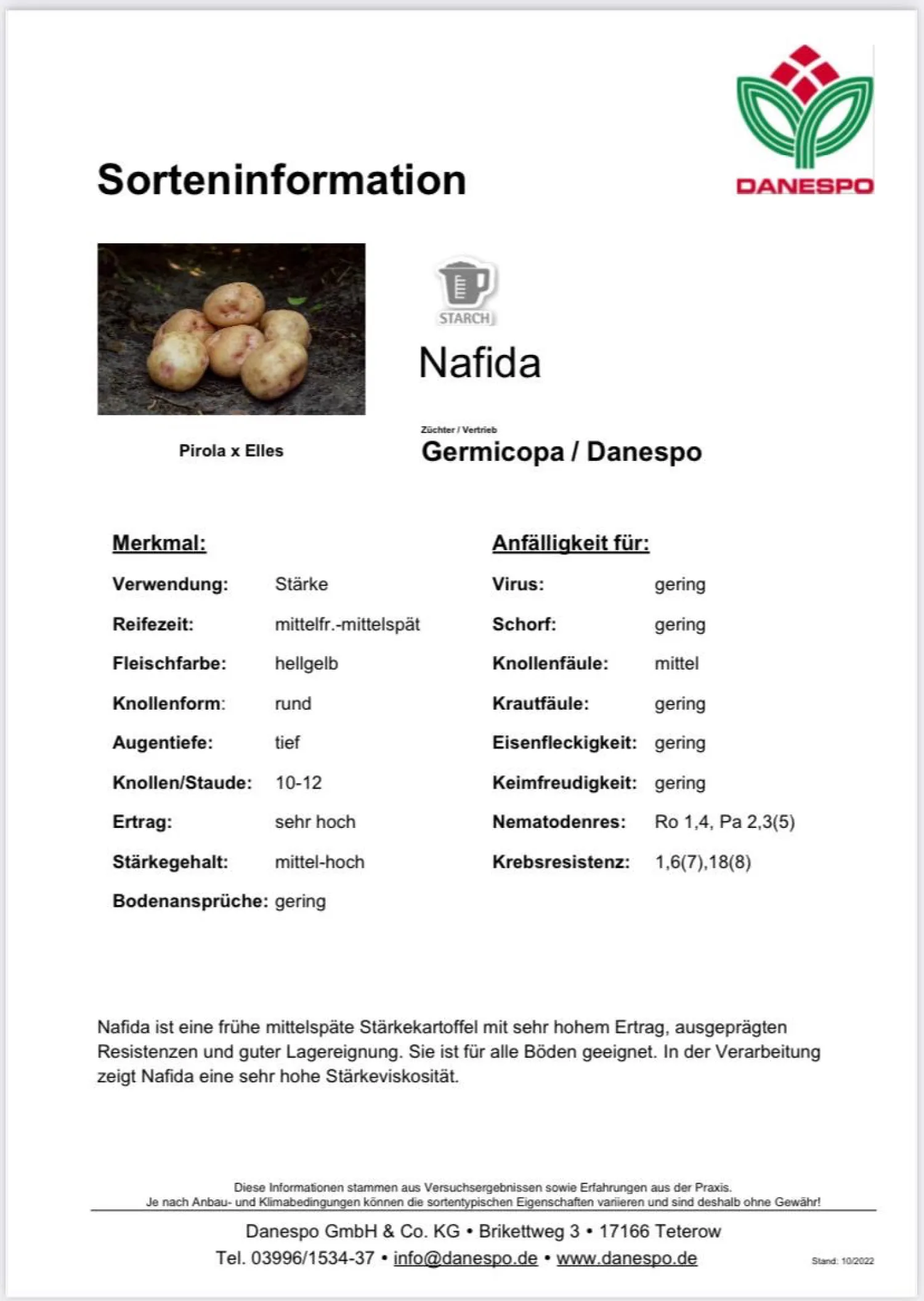 LUNEBA & NAFIDA: Hochertragreiche, resistente Sorten