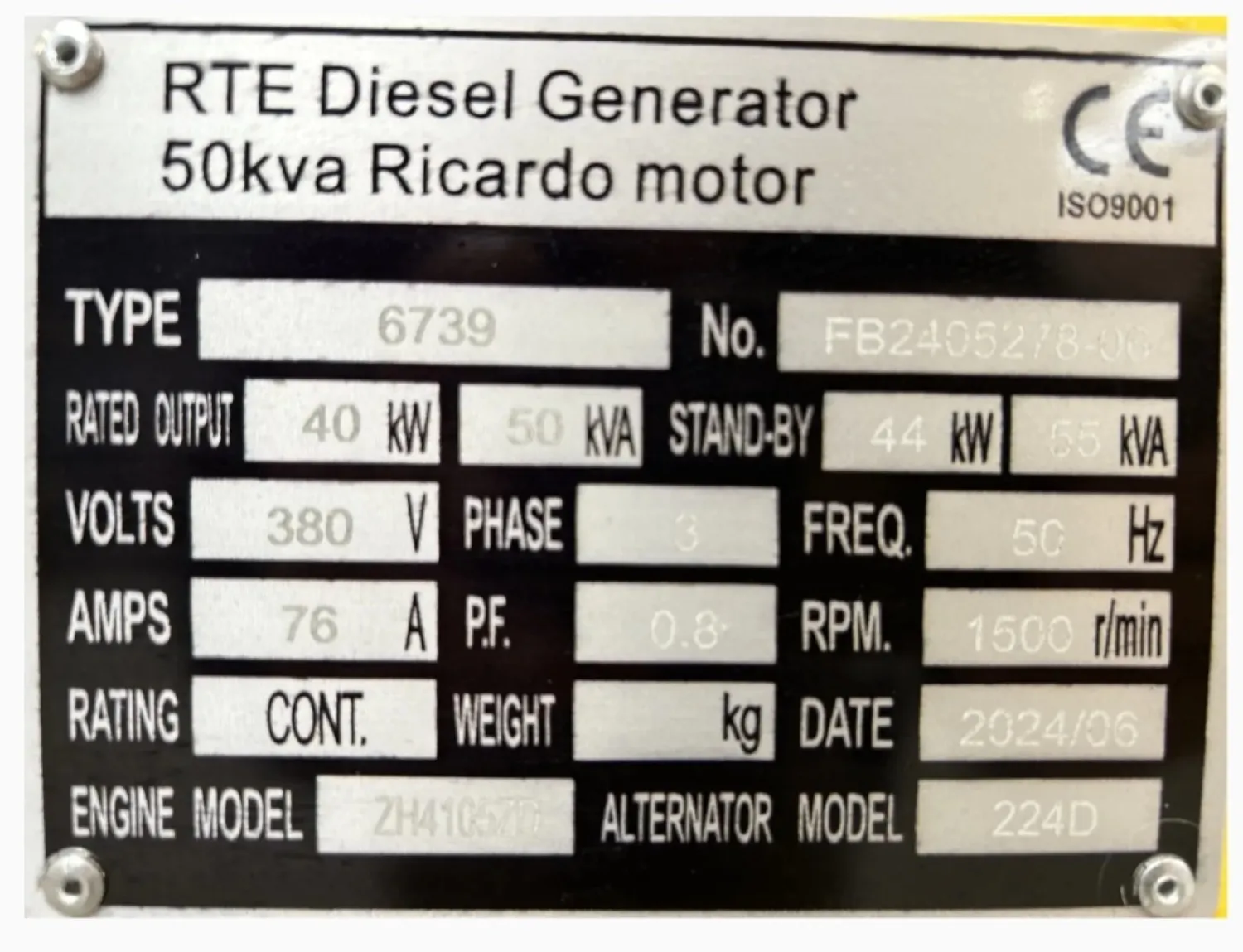 Noodstroom generator 50 kVA - Diesel - Nieuwstaat