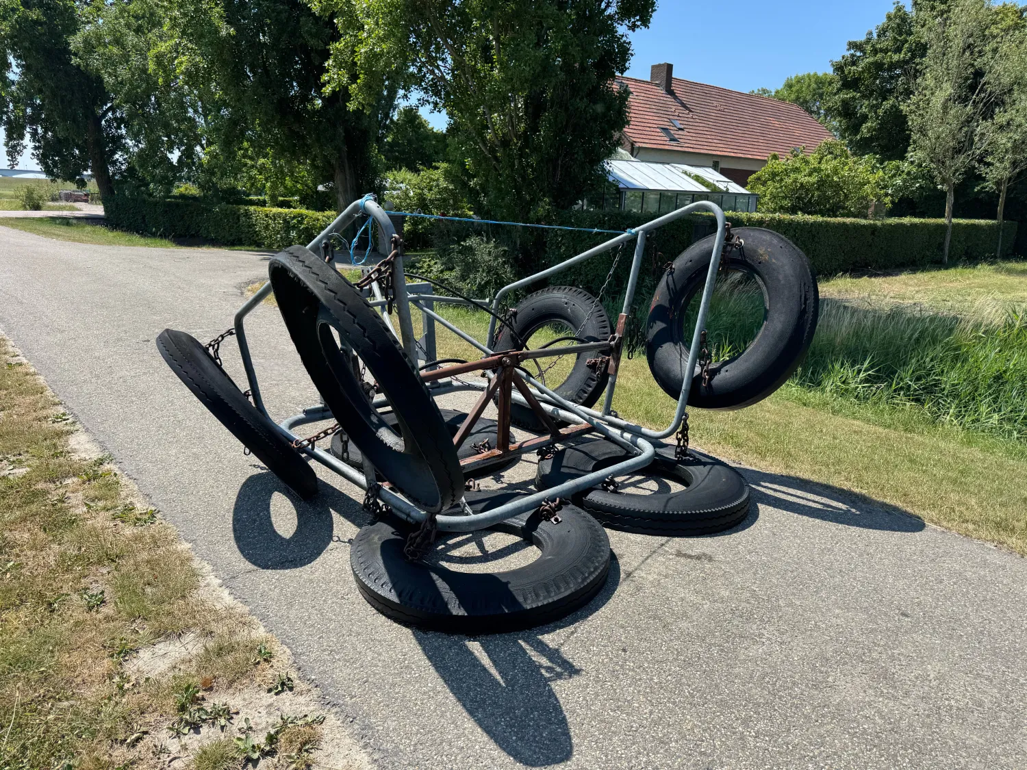 Bandensleep 4 Mtr Hydraulisch Opklapbaar | Werkbreedte 4 Meter