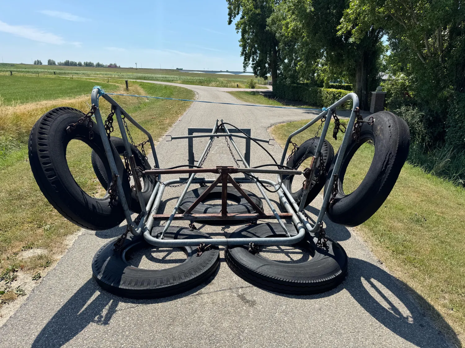 Bandensleep 4 Mtr Hydraulisch Opklapbaar | Werkbreedte 4 Meter