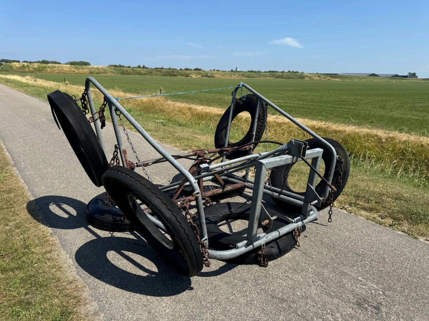 Bandensleep 4 Mtr Hydraulisch Opklapbaar | Werkbreedte 4 Meter