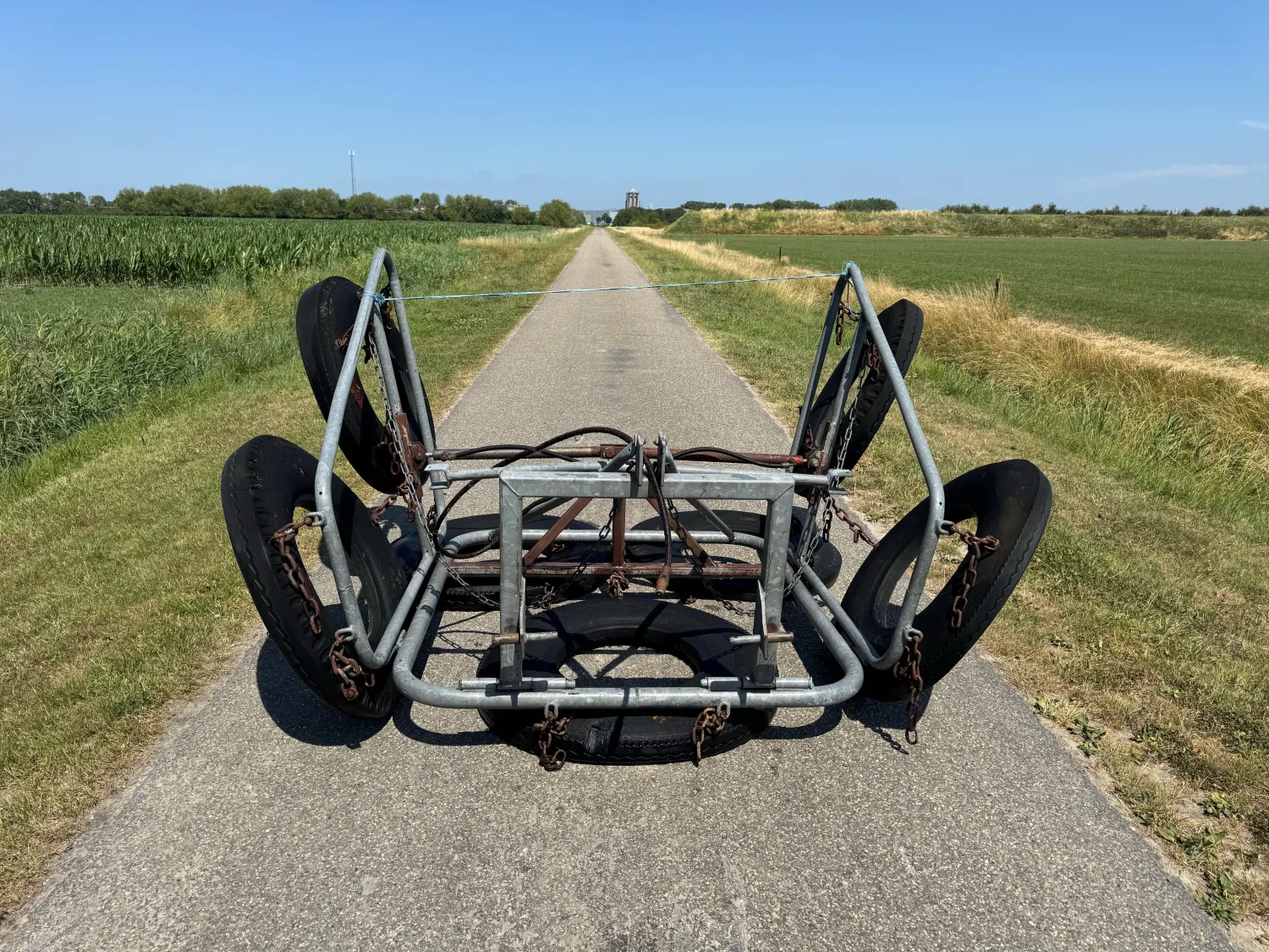 Bandensleep 4 Mtr Hydraulisch Opklapbaar | Werkbreedte 4 Meter