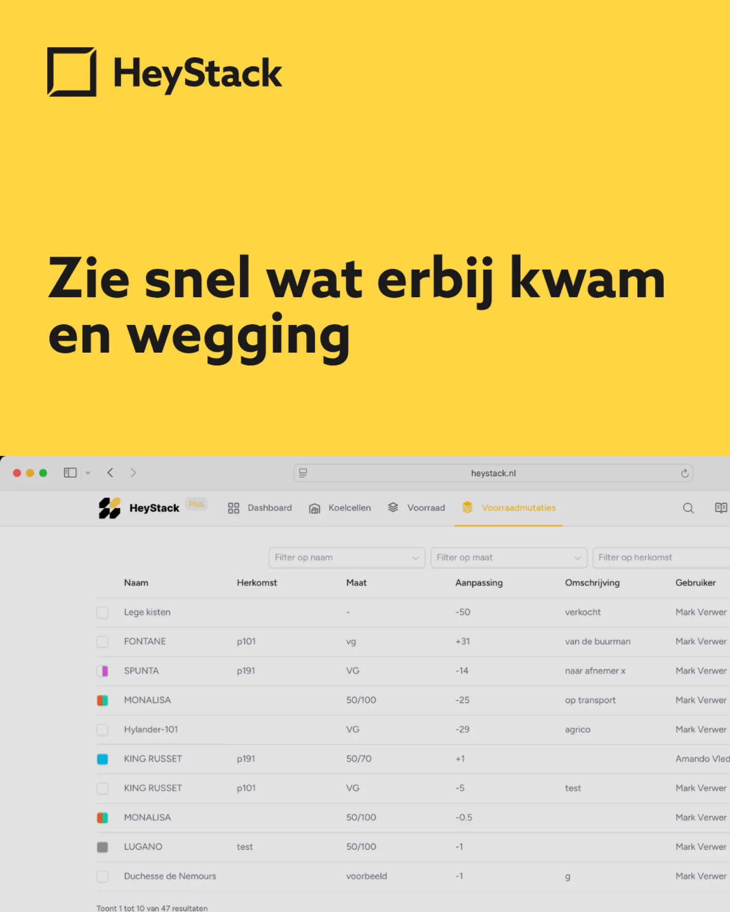 Inventory change overview now available on web portal