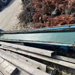 Blauwe Transportband met Zwenkwielen en Twee Snelheden